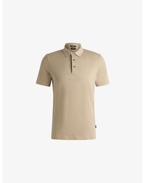 BOSS Short-Sleeve Regular-Fit Polo Shirt - Natural