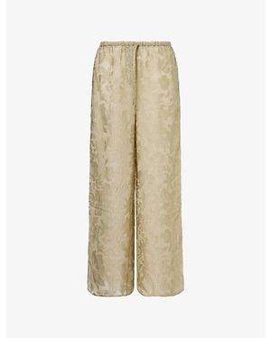 Pretty Lavish Inca Floral Woven Trousers - Natural