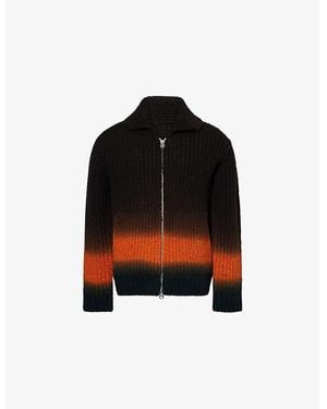 Sacai Regular-Fit Spread-Collar Wool Cardigan - Black