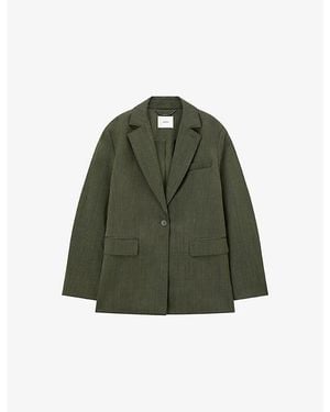 JOSEPH Maati Single-Breasted Wool Jacket - Green