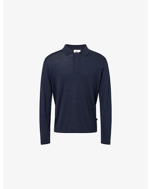 NN07 Sammy Cotton And Silk-Blend Polo Top - Blue