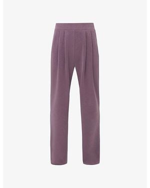Sweaty Betty Sand-Wash Wide-Leg Stretch-Modal Trousers - Purple