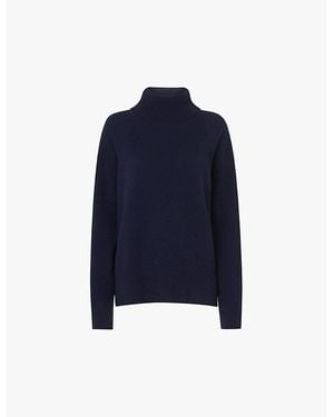Whistles Turtleneck Relaxed-Fit Cashmere Jumper - Blue
