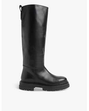 Whistles Maceo Lug-Sole Leather Knee-High Boots - Black