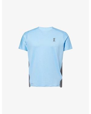On Shoes Performance Crew-Neck Stretch-Woven Top - Blue