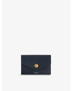 Mulberry Folded Multi-Card Grained-Leather Wallet - Blue