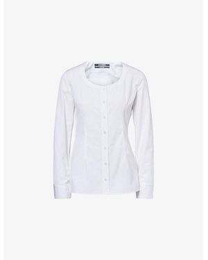 Jacquemus Tore Cinched Cotton-Poplin Shirt - White