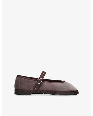 Flabelus Pierre Cotton-Velvet Ballet Flats - Brown
