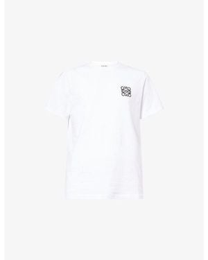 Loewe Anagram Crewneck Cotton-Jersey T-Shirt - White