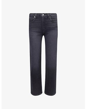 PAIGE Mason Ankle Straight-Leg Stretch-Denim Blend Jeans - Blue
