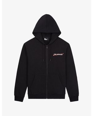 The Kooples Logo-Print Zip-Up Cotton Hoody - Black