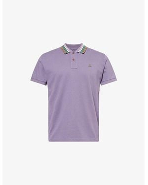 Vivienne Westwood Classic Embroidered-Logo Polo Top - Purple