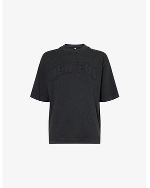 KTZ Logo-Embroidered Washed Cotton T-Shirt - Black