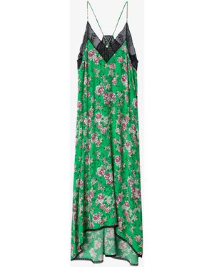 Zadig & Voltaire Ritsy Floral-print Woven Maxi Dress - Green