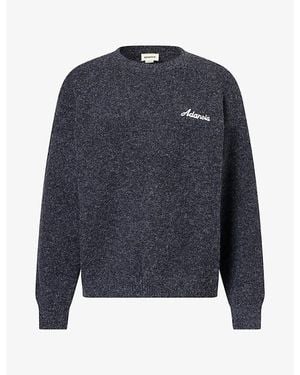 ADANOLA Embroidered-Logo Oversize Cotton-Knit Jumper - Blue