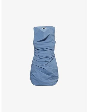 Bec & Bridge Priscilla Draped Nylon Mini Dress - Blue