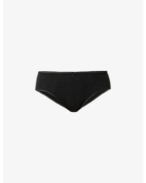 Cou Cou Intimates Cosy Pointelle Organic-Cotton Briefs - Black