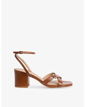 LK Bennett Ena Heeled Leather Sandals - Brown
