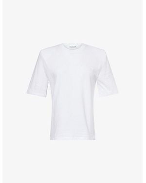 Frankie Shop Carrington Padded-Shoulder Cotton-Jersey T-Shirt - White