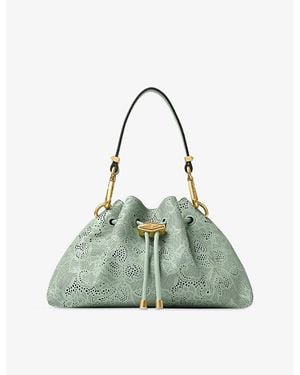 Jimmy Choo Cinch Small Leather Lace Bucket Bag - Green