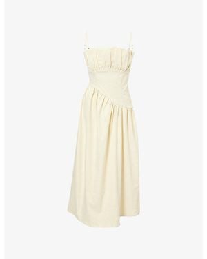 Pretty Lavish Zaria Corset Woven Maxi Dress - White