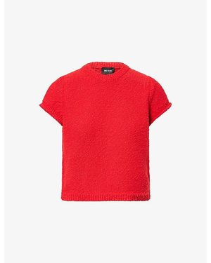 ME+EM Baby Tee Short-Sleeve Linen And Cotton-Blend Top - Red