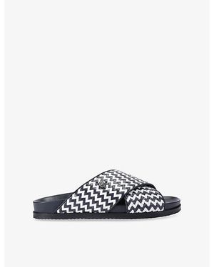Kurt Geiger Baron Chevron Leather Sandals - White