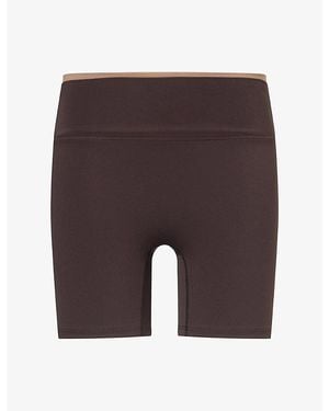 ADANOLA Ultimate Double-Layered Workout Shorts - Brown