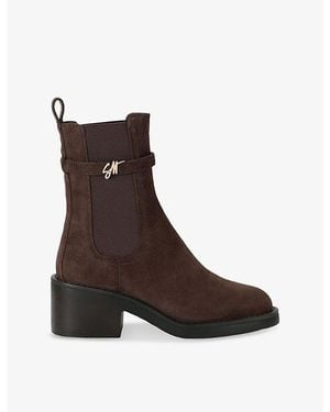 Steve Madden Charity Faux-Suede Heeled Chelsea Boots - Brown