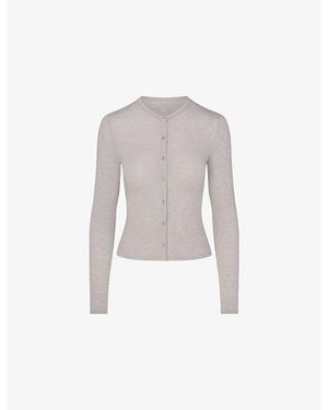 Skims Sheer Modal Jersey Cardigan - White