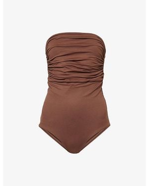 Second Summer Megan Bandeau Swimsuit - Brown