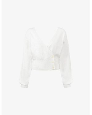 House Of Cb Rowan Wrap-Front Knitted Cardigan - White