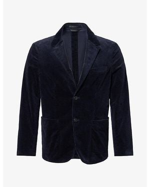 Sunspel Single-Breasted Cotton-Stretch Corduroy Blazer - Blue