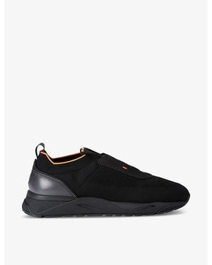 Santoni Low-Top Knit-Fabric Trainers - Black