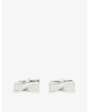 Reiss Carrick Twisted Metal Cufflinks - White