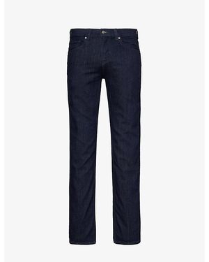 7 For All Mankind Slimmy Executive Straight-Leg Mid-Rise Stretch Denim-Blend Jeans - Blue