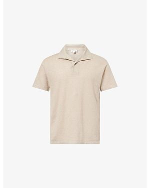 Sunspel Linen Pique Polo Shirt - Natural