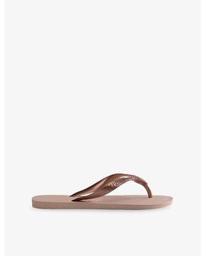 Havaianas Top Logo-Embossed Rubber Flip-Flops - Brown