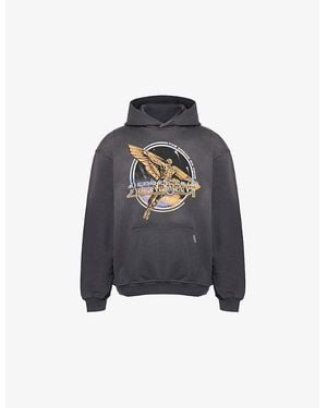 Represent Golden Tour Graphic-Print Cotton Hoody - Blue