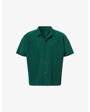 Homme Plissé Issey Miyake Basics Pleated Knitted Shirt - Green