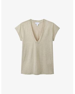 The White Company The Company V-Neck Jersey T-Shirt - Natural