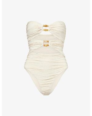 Devon Windsor Amii Cut-Out Swimsuit - Natural