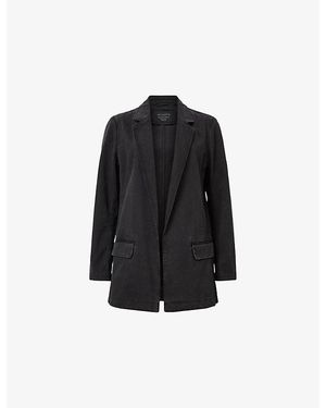 AllSaints Aleida Single-Breasted Denim Blazer - Black
