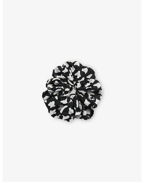 Whistles Abstract-Pattern Woven Scrunchie - Black