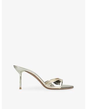 Paris Texas Lidia 70 Leather Heeled Mules - White