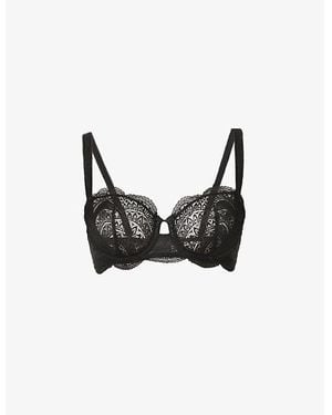 Simone Perele Karma Half-Cup Stretch-Lace Bra - Black