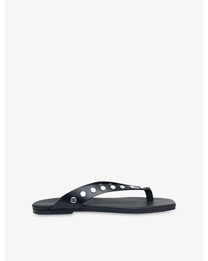 Alohas Ola Stud Leather Sandals - Blue