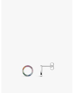 Thomas Sabo Stone Round 925 Sterling- And Cubic Zirconia Stud Earrings - White