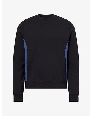 Moncler Contrast Crewneck Cotton-Jersey Jumper - Blue