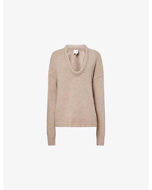 Reformation Jonie Scoop-Neck Cashmere And Wool-Blend Jumper - Natural